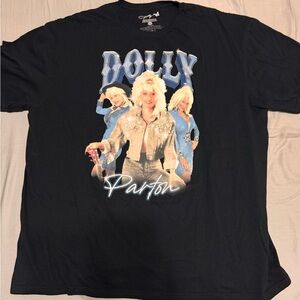 Dollcake Black Graphic Tee with Blue Accents